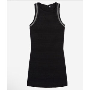 NWT Women's The Kooples Black Silver Chain Trim Mini Dress size 2 us 6